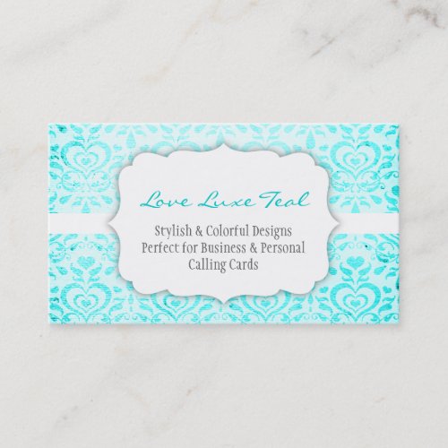 Love Luxe Teal Bizcard Business Card Template