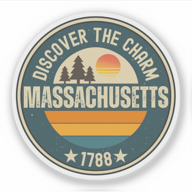 Love MA - Massachusetts State Souvenir Sticker (Front)