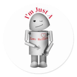 Love Machine Valentine Classic Round Sticker