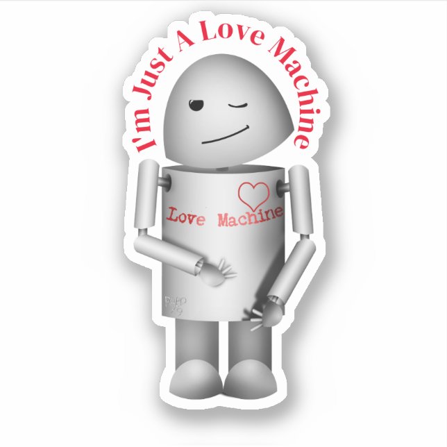 Love Machine Valentine Sticker (Front)