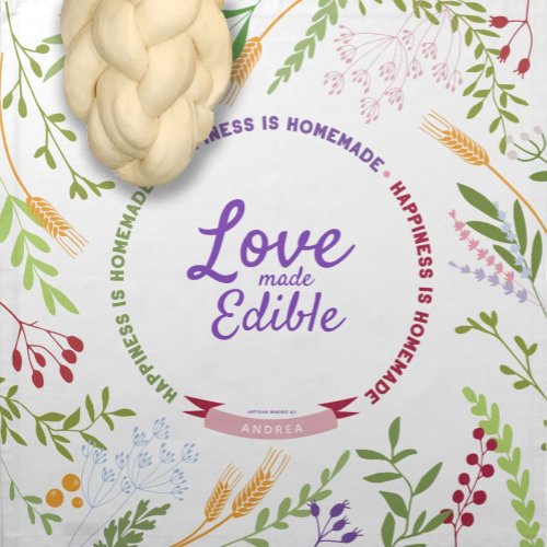 Love Made Edible Personalized Artisan Dough Cover  Cloth Napkin