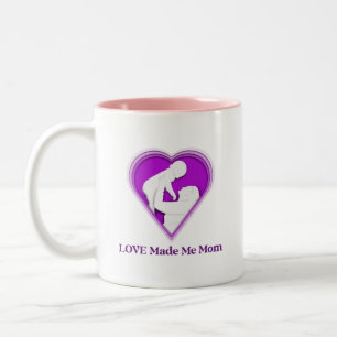 Love Made Me Mom Adoptive Mom Two-Tone Coffee Mug