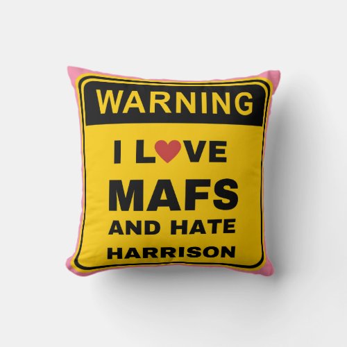 Love MAFS and hate Harrison  Throw Pillow