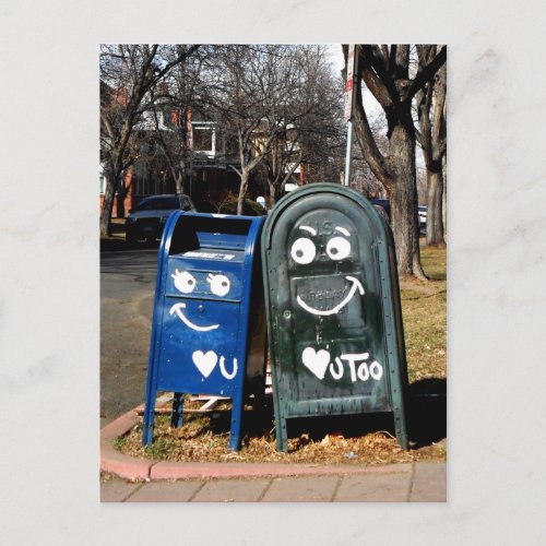 love mailboxes  i heart you postcard