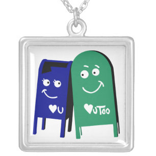 love mailboxes : i love you silver plated necklace