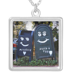 love mailboxes : i missed you silver plated necklace
