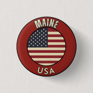 Love Maine Gift - Cute ME State Souvenir Button