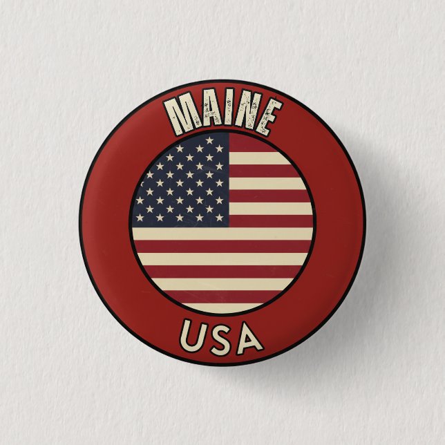 Love Maine Gift - Cute ME State Souvenir Button (Front)