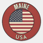 Love Maine Gift - Cute ME State Souvenir Classic Round Sticker