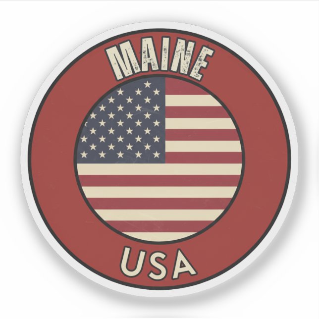 Love Maine Gift - Cute ME State Souvenir Sticker (Front)
