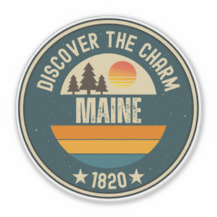 Love Maine Gift - Cute ME State Souvenir Sticker
