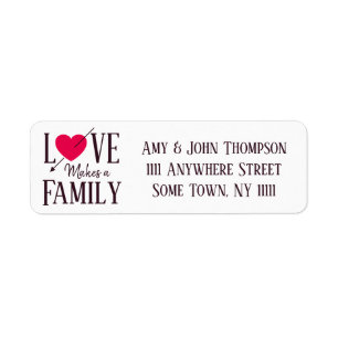 Love Makes a Family - Adoption Party Supplies Label