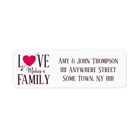 Love Makes A Family - Adoption Party Supplies Label
