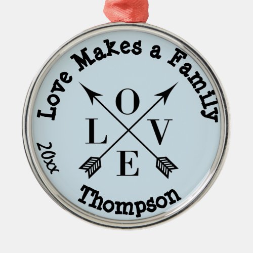Love Makes a Family Adoption Personalized Ornament