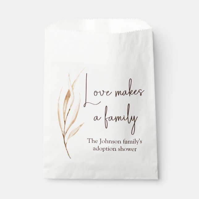 "Love makes a family" Adoption shower  Favor Bag (Front)