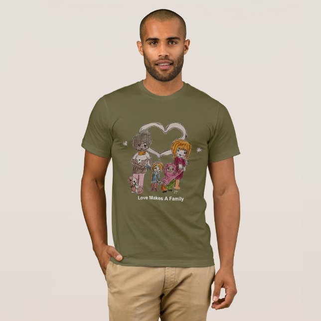 Love Makes a Family by Ainsley-Men's Olive T-Shirt (Front Full)