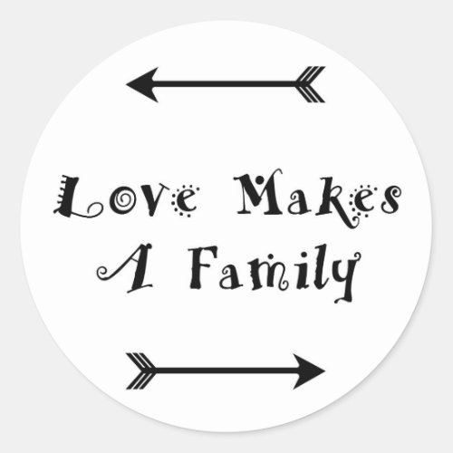 Love Makes a Family _ Parenting Adoption Foster Classic Round Sticker