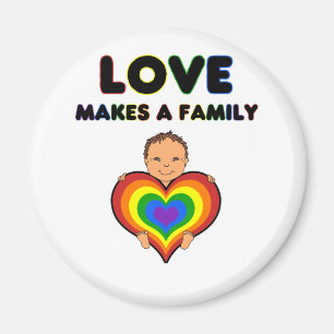 Love Makes a Family Tan Skin Baby Magnet