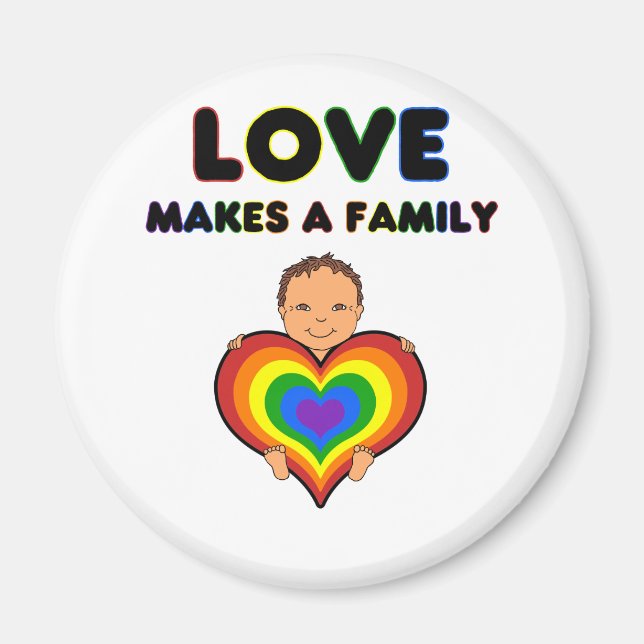 Love Makes a Family Tan Skin Baby Magnet (Front)