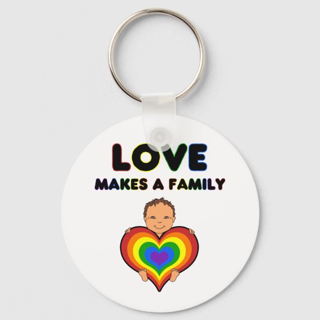 Love Makes a Family Tan Skin Keychain (Front)