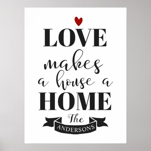 Love Makes A House A Home Custom Poster