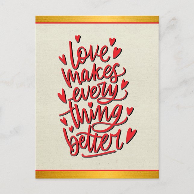 Love Makes Everything Better Folded Greeting Card (Front)