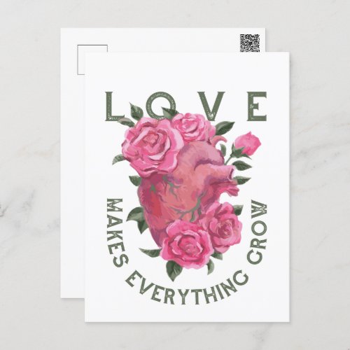 Love makes everything grow     ent postcard