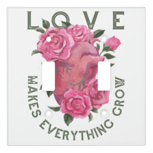 Love Makes Everything Grow Floral Light Switch Cover