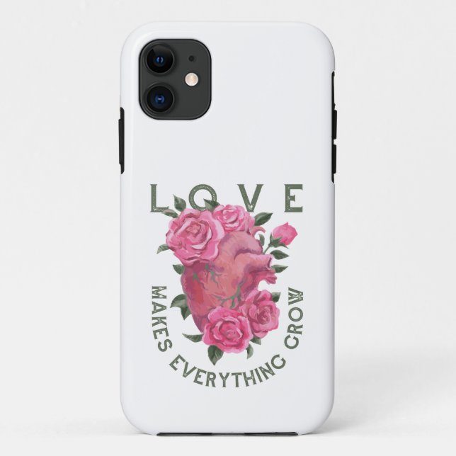Love Makes Everything Grow – Romantic Floral Art  Case-Mate iPhone Case (Back)