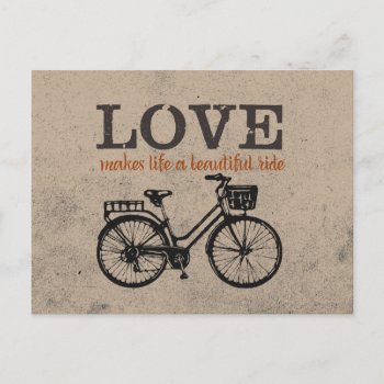 Love Makes Life A Beautiful Ride Postcard by FatCatGraphics at Zazzle