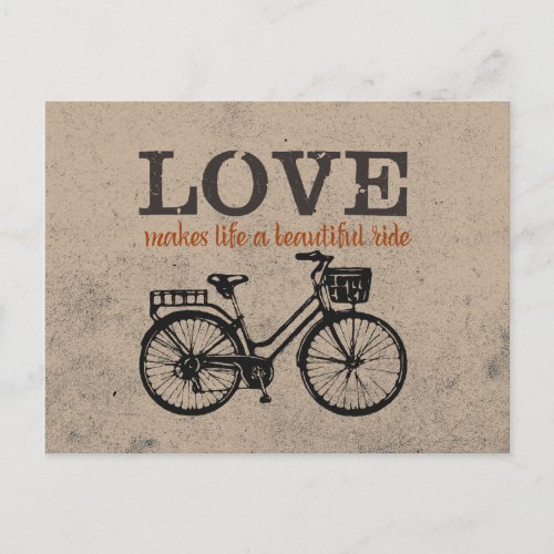 Love Makes Life a Beautiful Ride Postcard