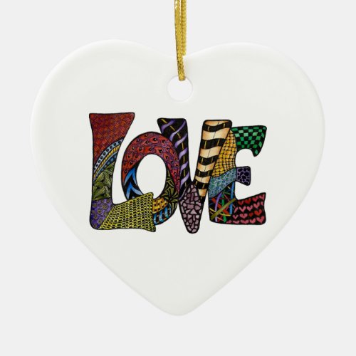 LOVE makes the world go round Ceramic Ornament
