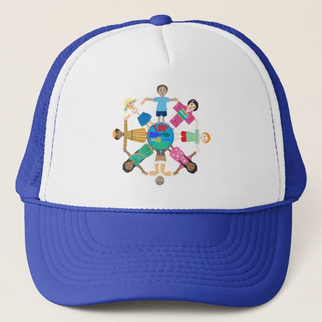 Love makes this world one family trucker hat (Front)