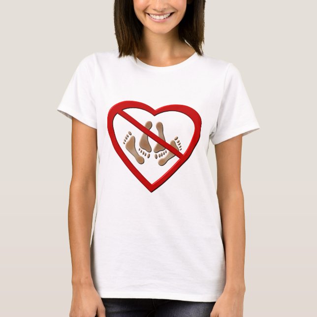 Love making feet forbidden sign ladies T-shirt (Front)