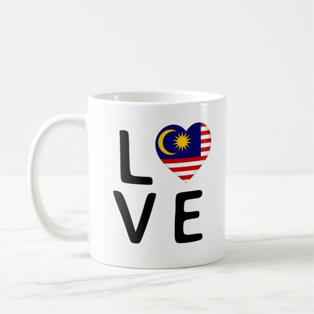 Love - Malaysia Flag Coffee Mug (Left)