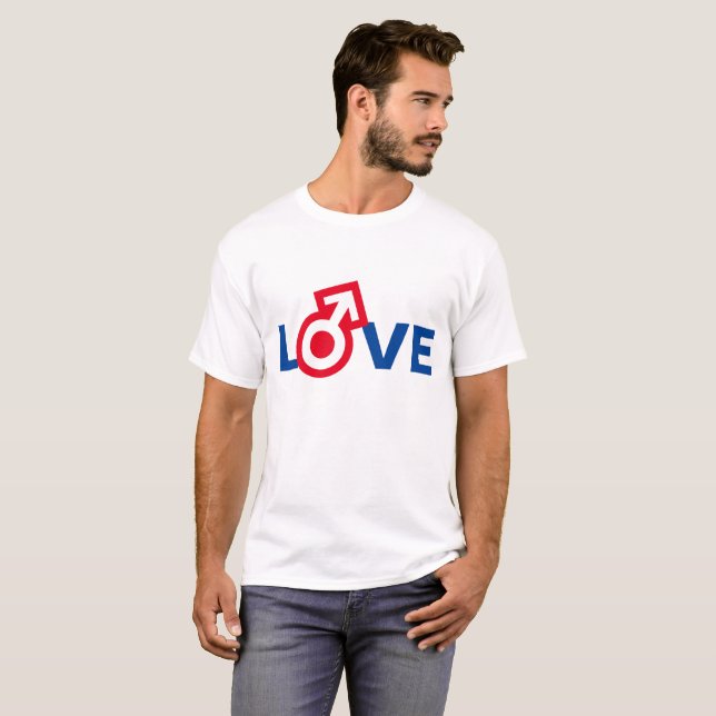 LOVE Male gender code customizable T-Shirt (Front Full)