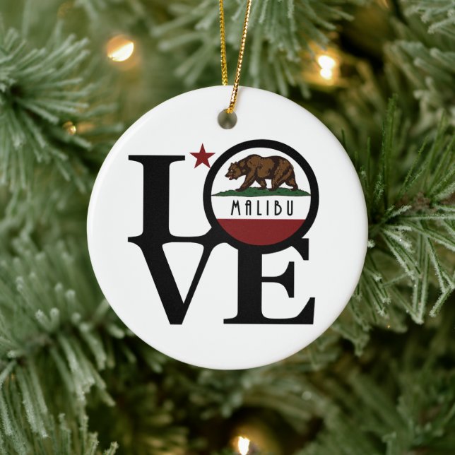 LOVE Malibu California Ceramic Ornament (Tree)