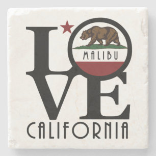 LOVE Malibu California Stone Coaster