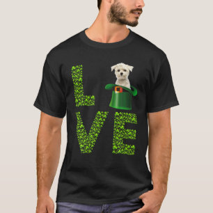 Love Maltese Leprechaun Lover Shamrock St Patrick' T-Shirt