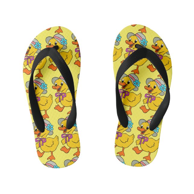 Love mama duck kid's flip flops (Footbed)
