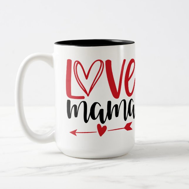 Love Mama  Two-Tone Coffee Mug (Left)