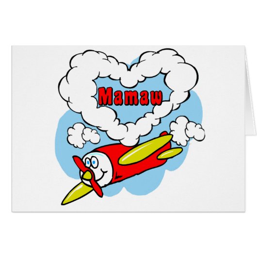 Love Mamaw Kids Airplane Cards (Front Horizontal)