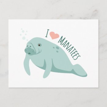 Love Manatees Postcard by HopscotchDesigns at Zazzle