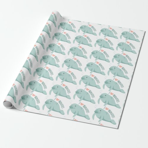 Love Manatees Wrapping Paper