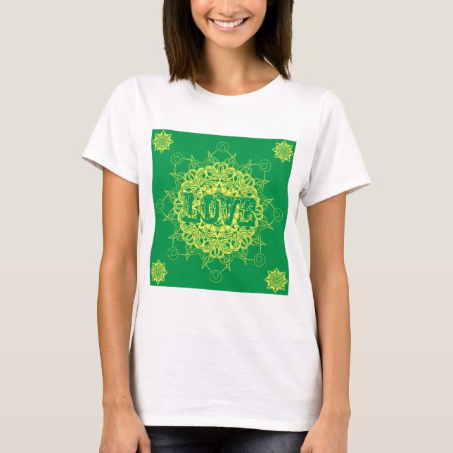 Love Mandala Design T-Shirt (Front)
