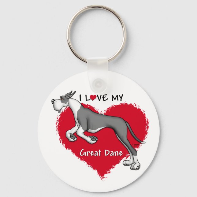 Love Mantle Great Dane Keychain (Front)