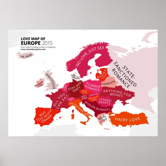 Love Map of Europe Poster (Front)