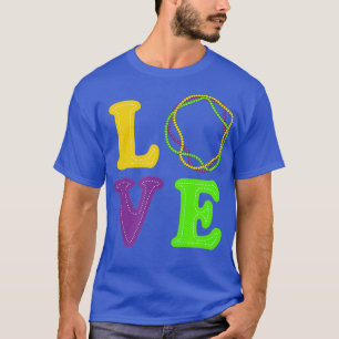 Love Mardi Gras Beads New Orleans Louisiana 2022  T-Shirt