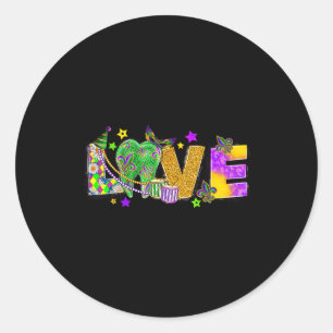 Love Mardi Gras Tooth Jester Teeth Dentist Dental  Classic Round Sticker