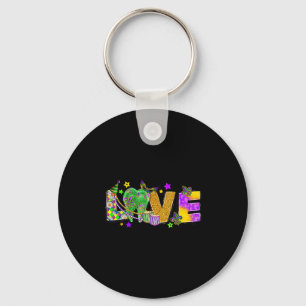 Love Mardi Gras Tooth Jester Teeth Dentist Dental Keychain